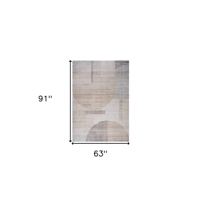 Distressed Abstract Stain Resistant Woven Durable Area Rug - 5' X 8'