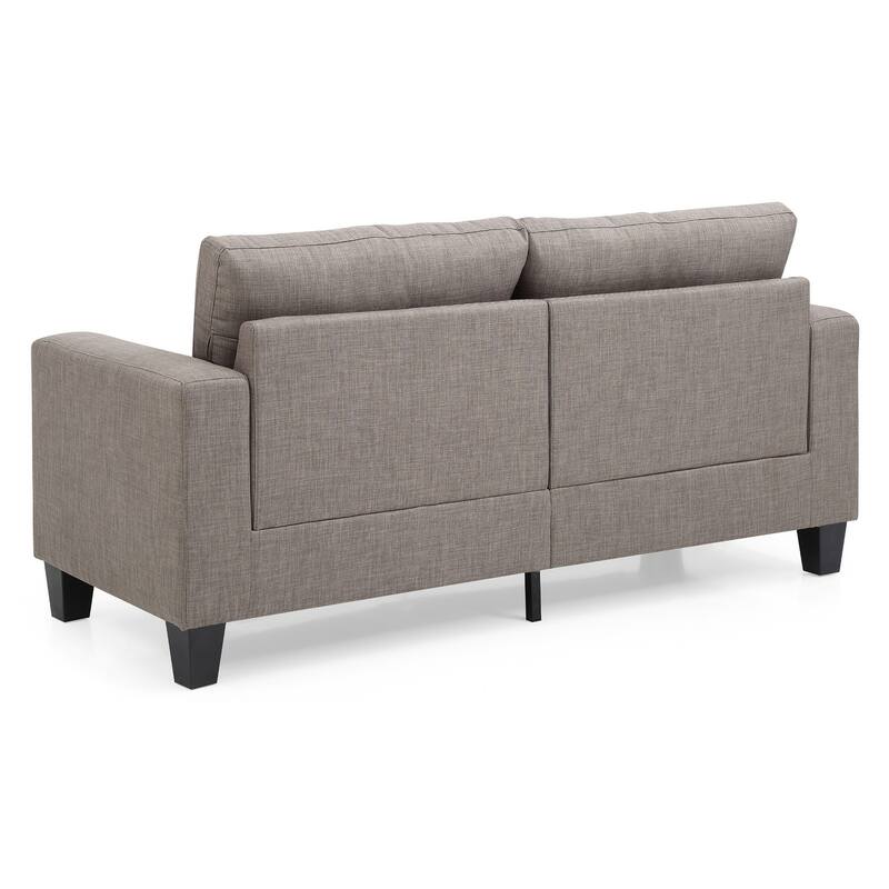 Square Arm Twill Tufted Straight Sofa - 71" - Gray