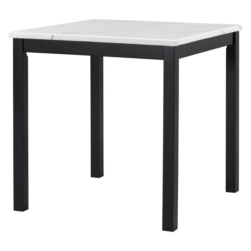 5-piece Counter Height Dining Table Set with Faux Marble Top Dining Table and Four Velvet-Upholstered Chairs for Restaurant