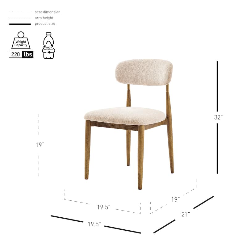 NPD Furniture Verna Fabric Dining Side Chair (Set of 2)
