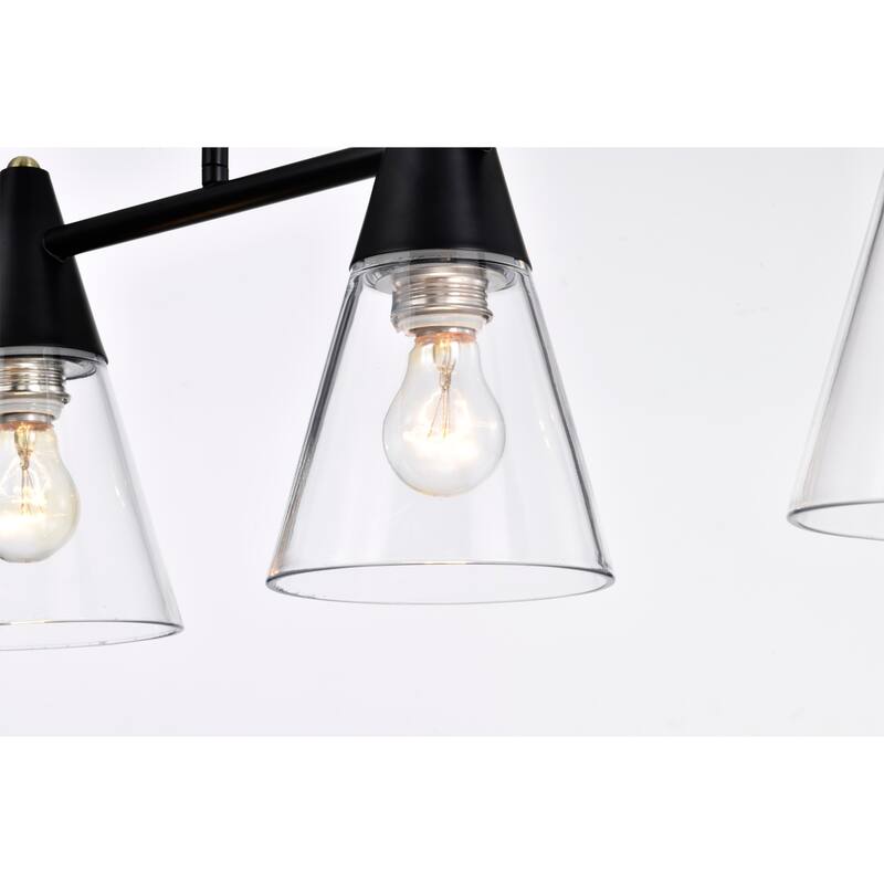Mooncheeks 10 Inch Modern-Contemporary Style Matte Black Finish Ceiling Pendant Lighted Chandelier 5-Light - N/A