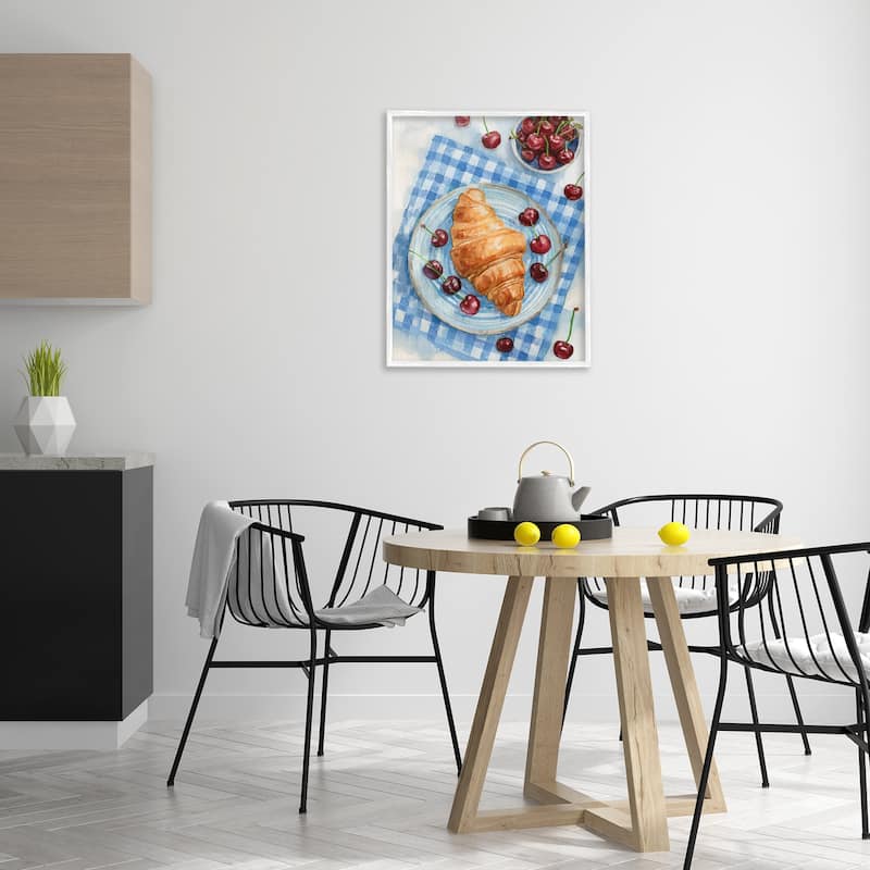 Stupell Cherries & Croissant Breakfast Framed Giclee Art Design By Lil' Rue