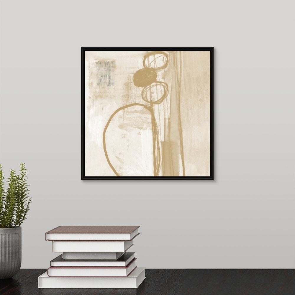Shop Contemporary Camel And Ash Abstract Iv Black Float Frame