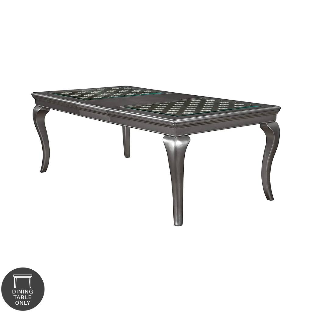 Furniture of America Tily Glam Grey 84-inch Expandable Dining Table