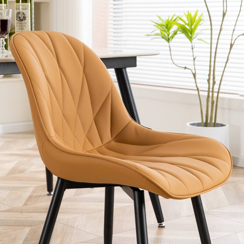 Modern Dining Chairs Set of 2 with Curved Backrest