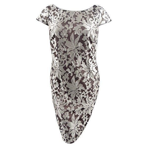 calvin klein black embroidered dress