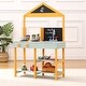 preview thumbnail 1 of 2, Wooden Play Kitchen,Outdoor Mud Kitchen Indoor/Outdoor Pretend Playset for Toddler Boys & Girls