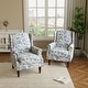 preview thumbnail 36 of 85, 2 Set Transitional Patterned Wingback Accent Chairs with NailHead