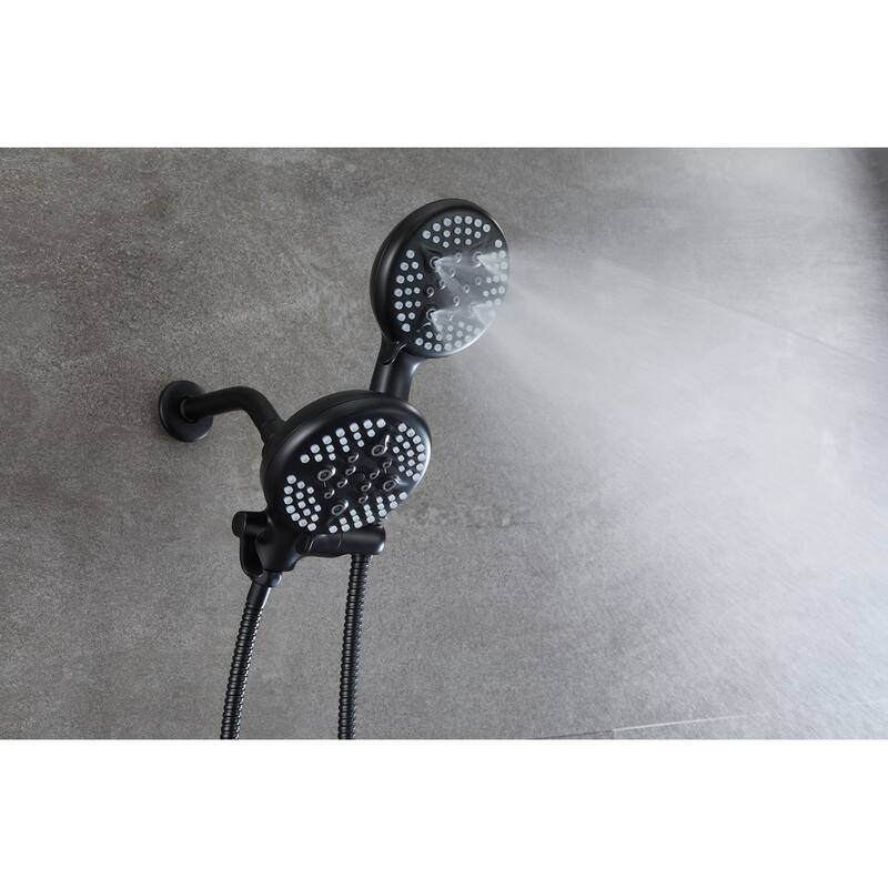 5 in. Dual Shower Head and Handheld Shower Head in Matte Black