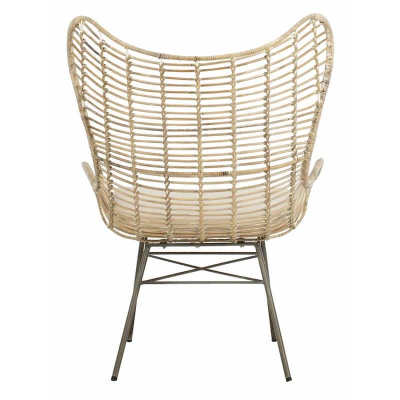 SAFAVIEH Sahira Rattan Wingback Arm Chair Washed - 31.7" x 28.4" x 40.2" - 32Wx28Dx40H