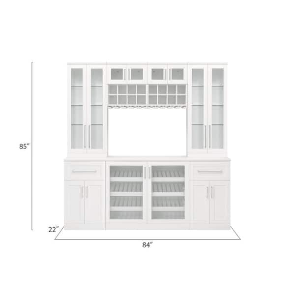 NewAge Products Home Bar 84-in x 85-in White Rectangle Bar Cabinet