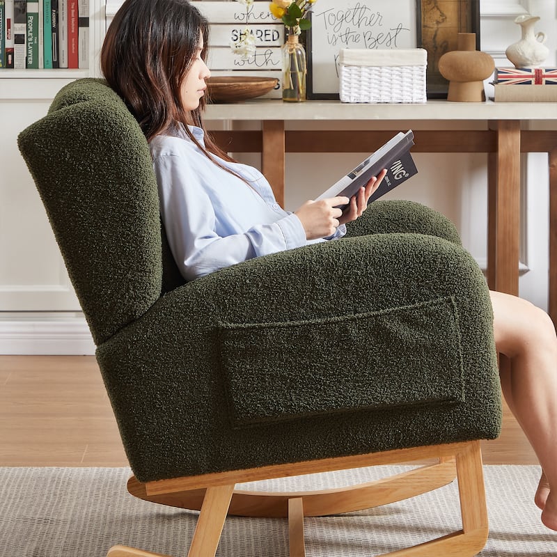 GDFStudio - Mariette Deluxe Rocking Chair with Ergonomic Support and Handy Storage - 27.2 "W