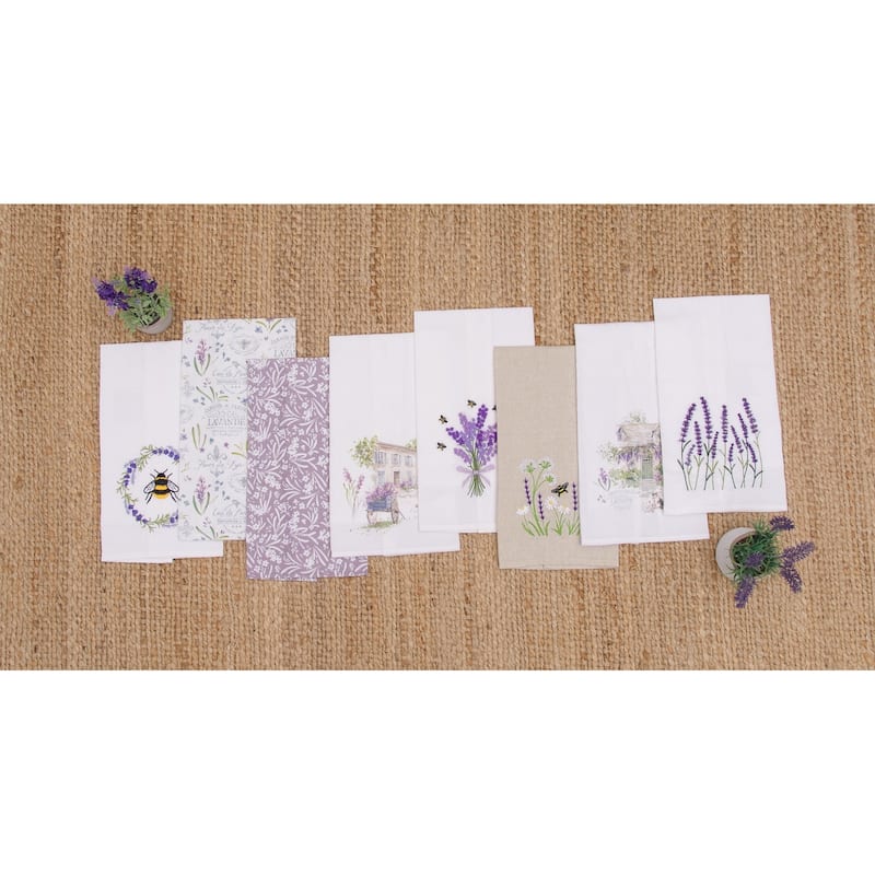 27" x 18" Lavender Countryside Eau de Kitchen and Bathroom Graphic Print Hand Towel - Purple