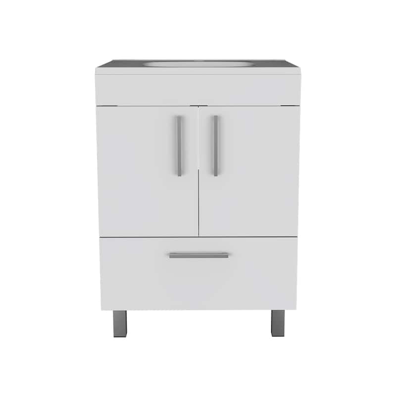 2-Door Bathroom Vanity Cabinet with Sink Rectangle Storage Cabinet