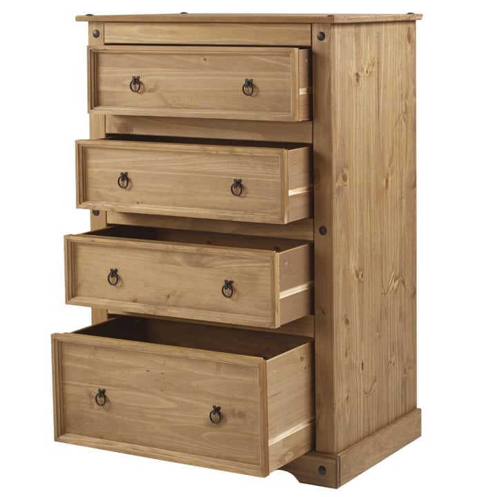 Wood Dresser 4 Drawers Chest Corona | Furniture Dash