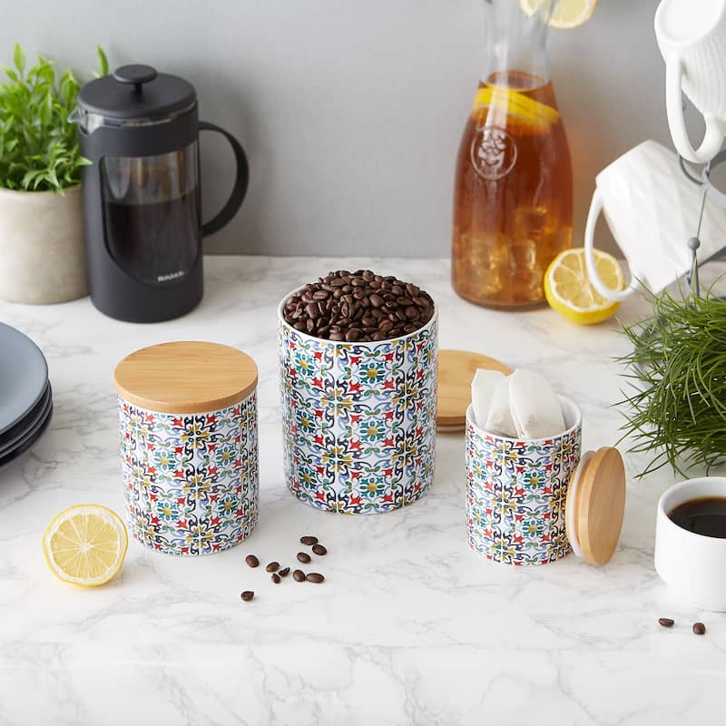 Portuguese Tile Ceramic Canister (Set of 3)