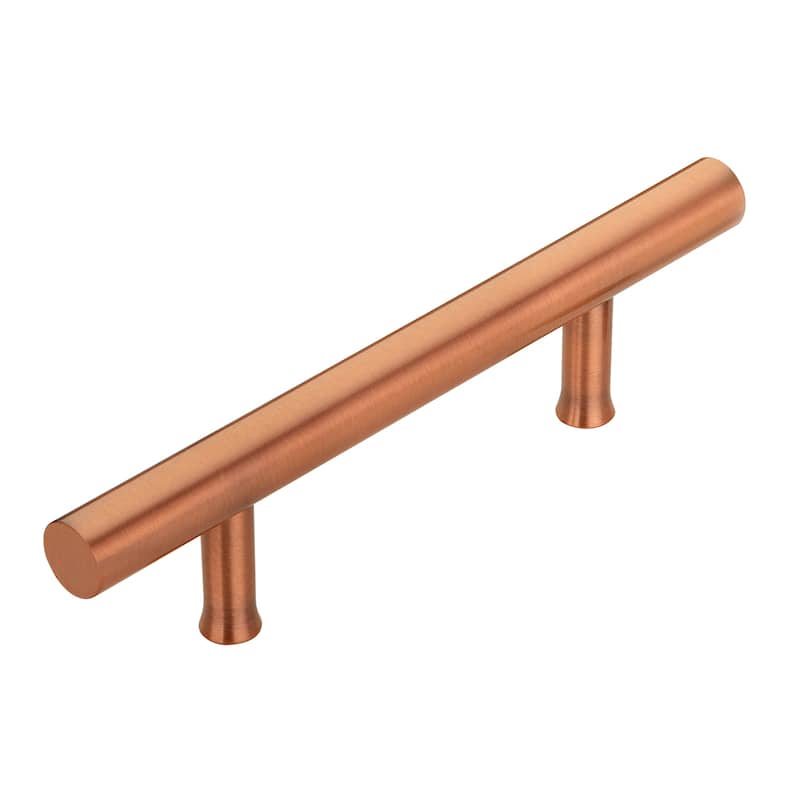3 Inch Hole Center Copper Kitchen Cabinet Handles 100% Solid Brass Drawer Pulls (5-PACK) - Copper