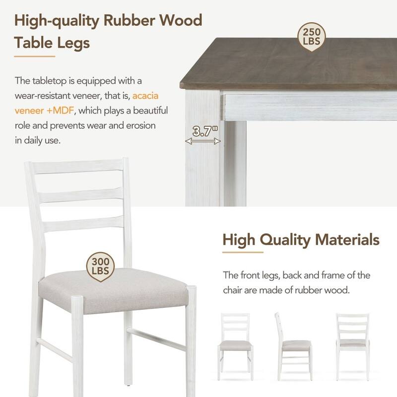Modern 7-piece Wooden Dining Set with 12" Leaf Extendable Table and 6 Dining Chairs