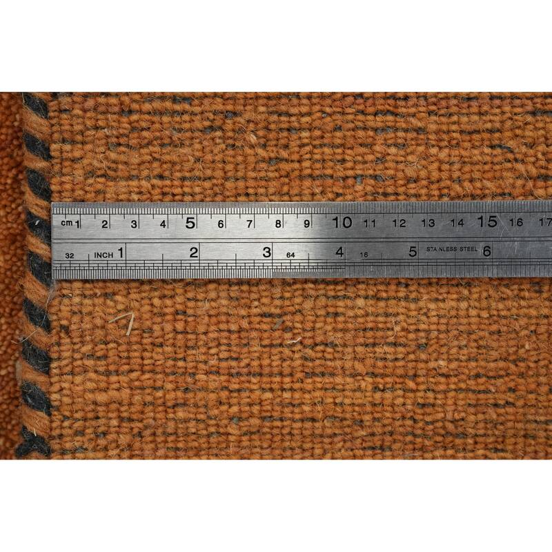 Hand Knotted Oriental 100% Wool Carpet Tribal Animal Pictorial Oranges & Rust Gabbeh Area Rug - 8' 0'' X 7' 10''