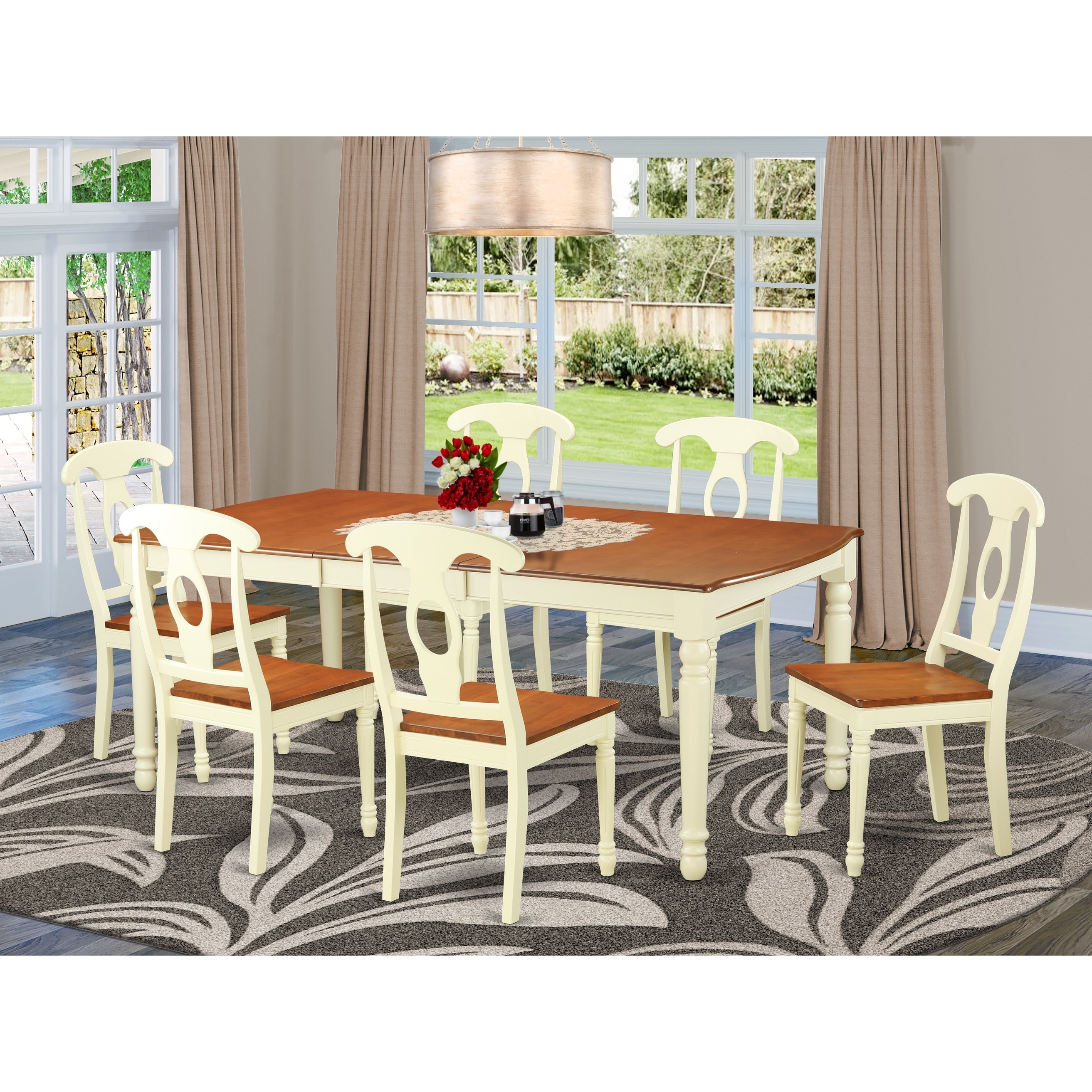 East West Furniture Piece Kitchen Table Set- a Rectangle Dining Table and  Solid Wood Seat Chairs, Buttermilk  Cherry On Sale Bed Bath  Beyond  12027422