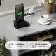 preview thumbnail 7 of 23, Fluted Nightstand with Charging Station, Modern 19.6in Wide End Table Wood Bedside Table with 2 Drawers for Bedroom