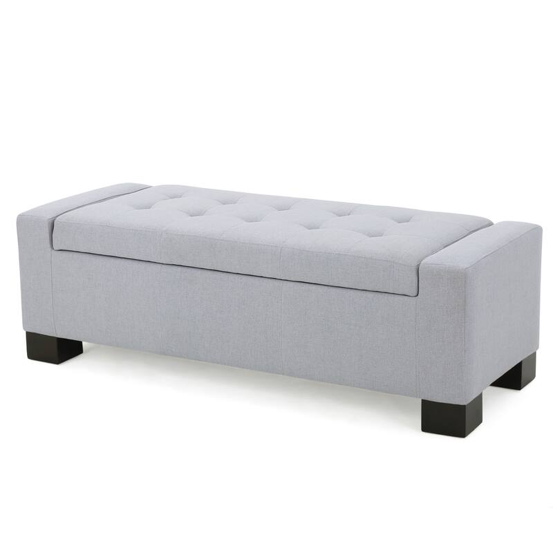 Storage Bench Upholstered Seat, End of Bed Bench Ottoman