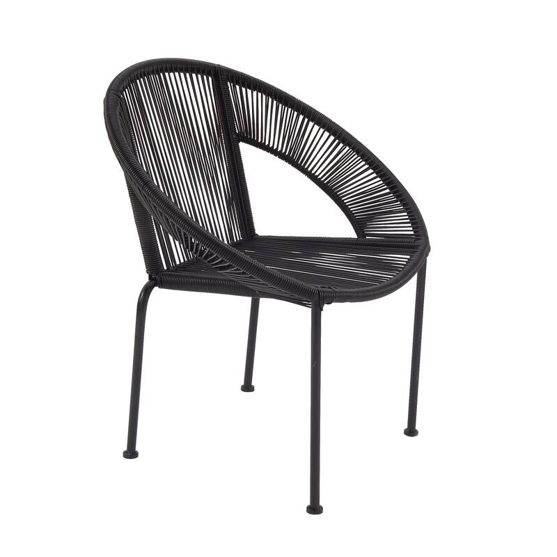 Plastic Rattan Outdoor Chair - Black or White- Roche River Decor