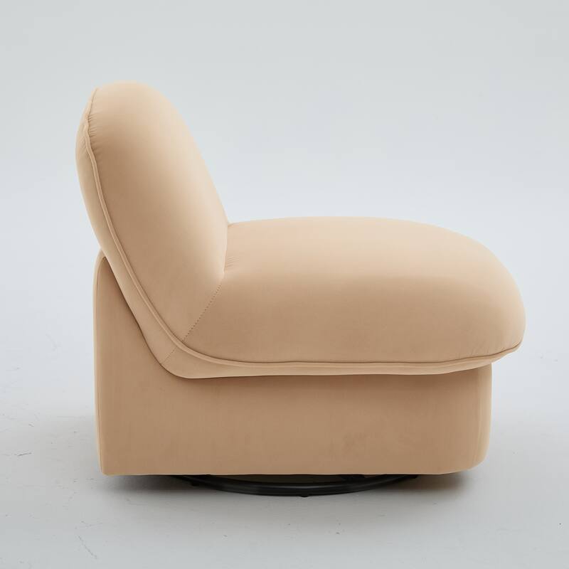 Pumpkin-Shaped Swivel Chair, 360-Degree Swivel Accent Chair for Living Room Bedroom Office