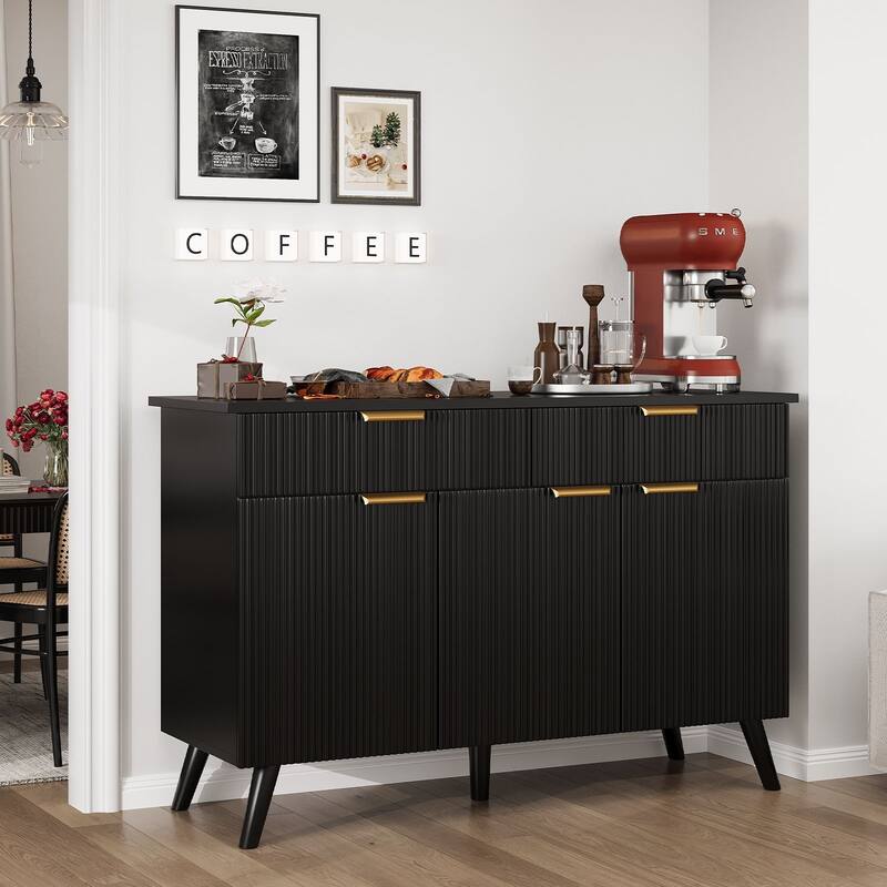 Gymojoy Sideboard Buffet Cabinet Storage, Modern Buffet with 3 Doors & 2 Drawers, Adjustable Shelves for Kitchen, Living Room