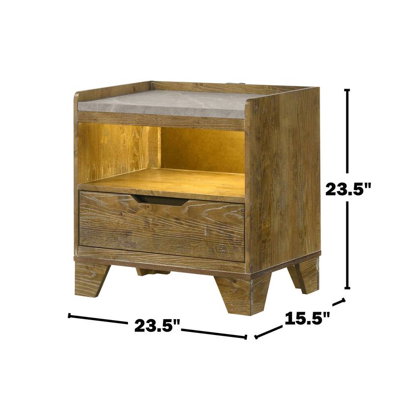 1-Drawer Nightstand with Integrated LED