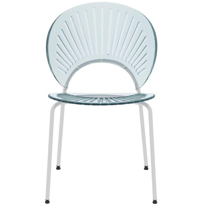 Opulent Plastic Dining Side Chair With Chrome Base Set of 4