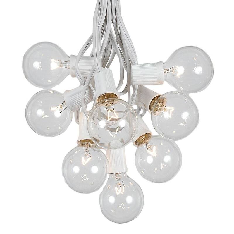 100 Foot G50 Outdoor Globe Patio String Lights - Set of 125 G50 Globe Bulbs - Clear