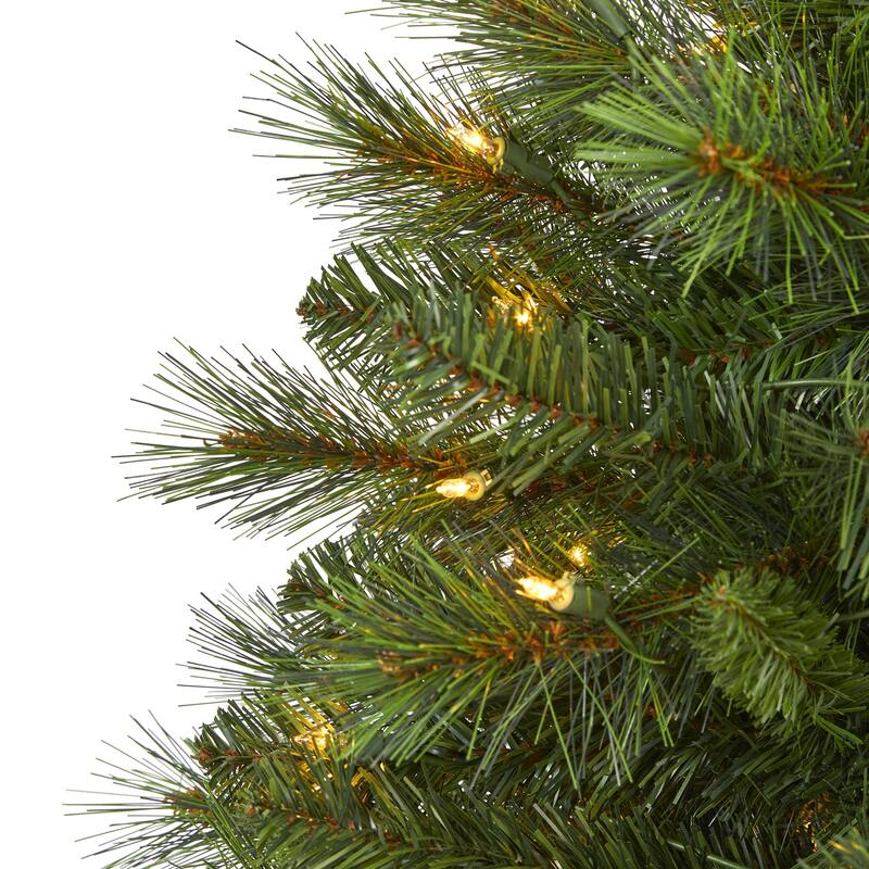 4ft. Mountain Pine Artificial Christmas Tree with 100 Clear Lights and 322 Bendable Branches - Petite X-Mas Tree for Tabletops