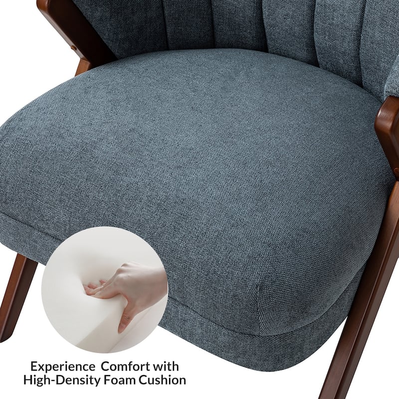 Vivian Mid-century Barrel Chair with a Scalloped Back Set of 2 by HULALA HOME