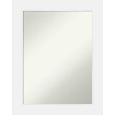 Non-Beveled Wood Bathroom Wall Mirror - Corvino White Frame