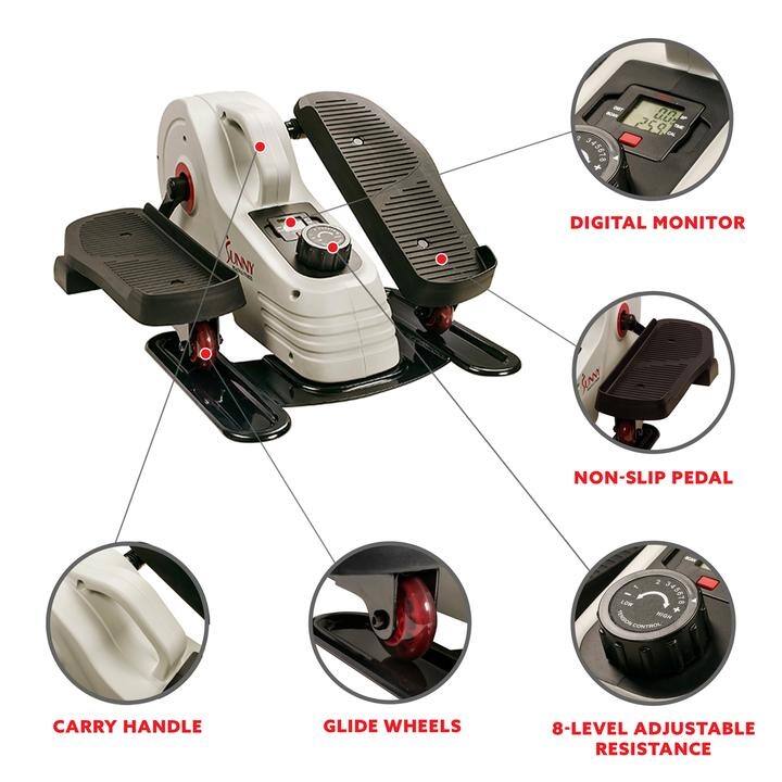 Sunny Health & Fitness Magnetic Under Desk Elliptical -SF-E3872