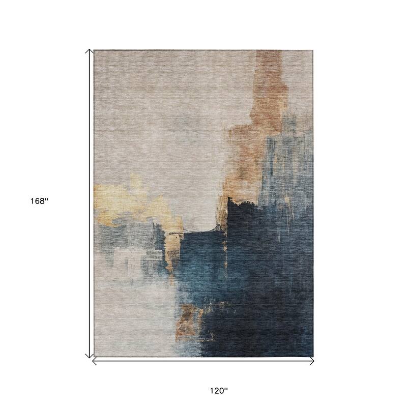 HomeRoots Abstract Transitional Rectangle Outdoor Rug