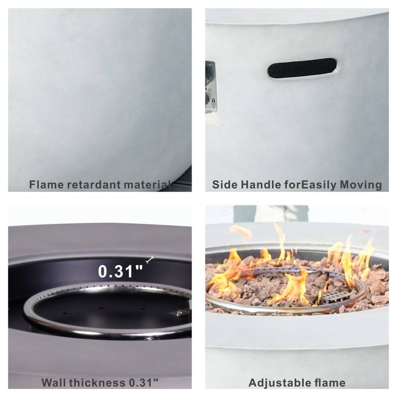 Patio Stainless Steel Fire Pit Table with Rain Cover