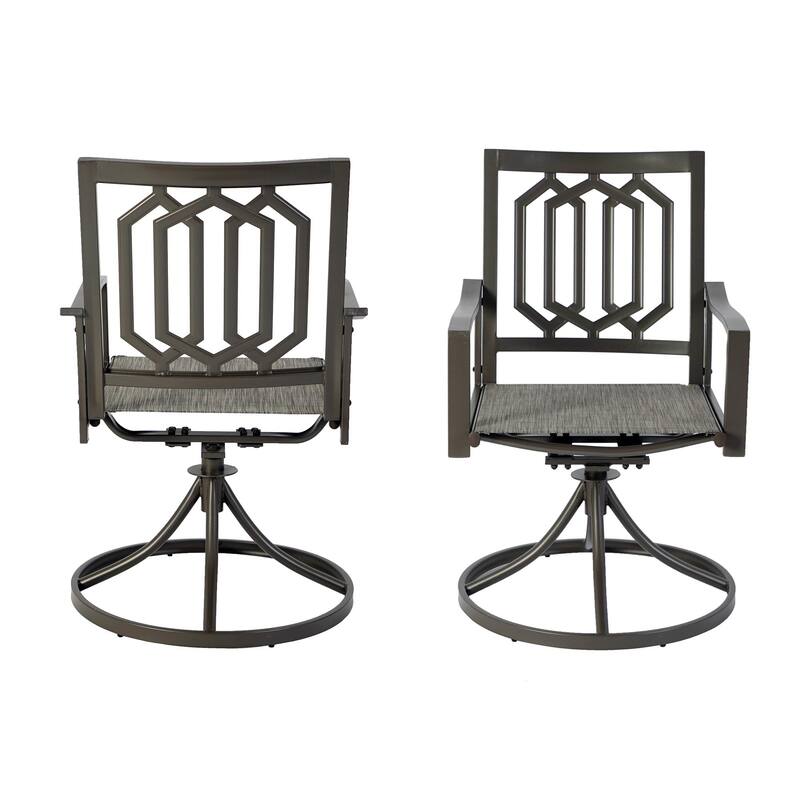 Kozyard Modern Classic Outdoor Metal Swivel Chairs Patio Dining Rocker Chair