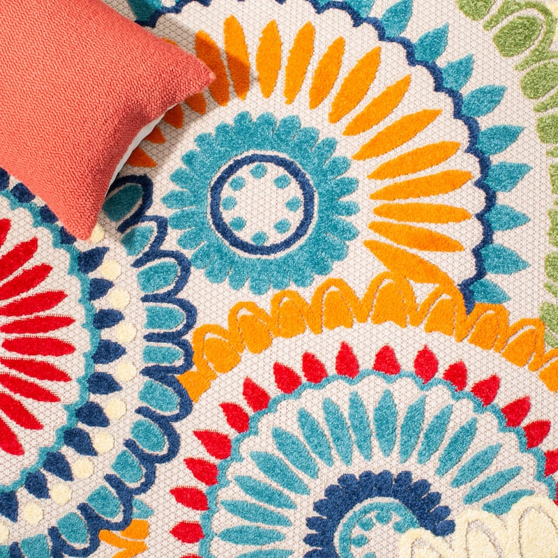 SAFAVIEH Cabana Mrinal Indoor/ Outdoor Waterproof Patio Floral Rug