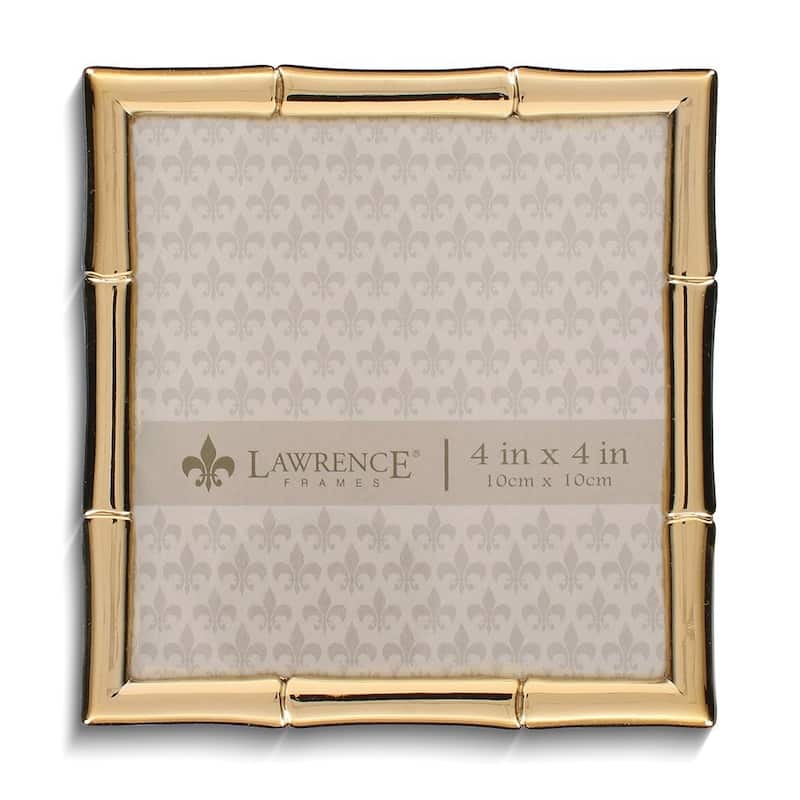 Curata Bamboo Gold-Tone 4x4 Metal Photo Frame