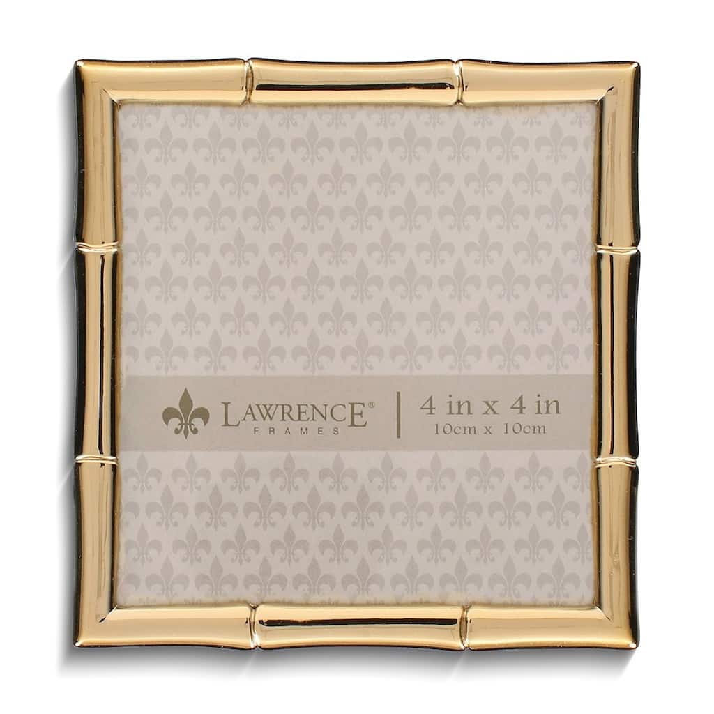 Curata Bamboo Gold-Tone 4x4 Metal Photo Frame