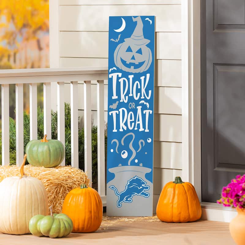 47" Double Sided Seasonal Porch Leaner, Detroit Lions - 47" x 11.25" - Halloween