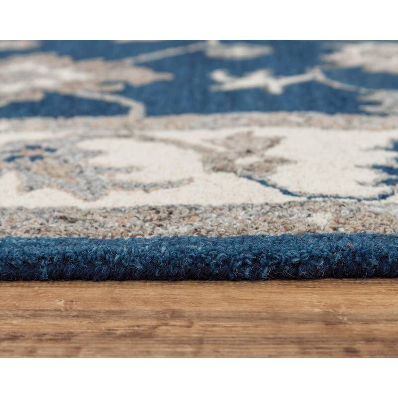 Alora Decor Spirit Blue Classical Hand-tufted Wool Blend Rug