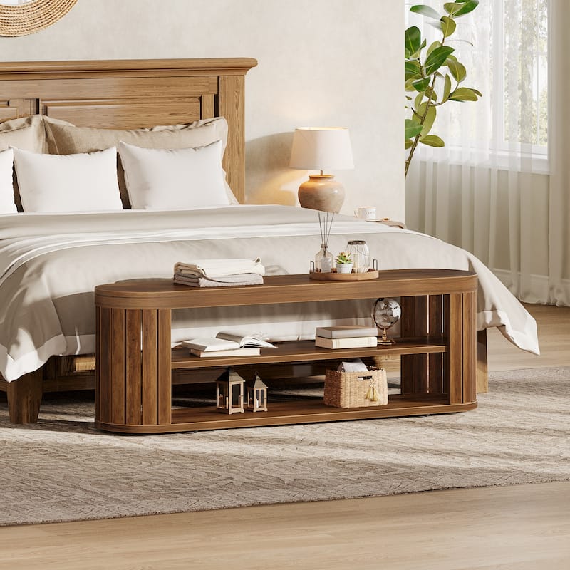 Wood Entryway Bench with Shoe Storage, Dining Bench, Bedroom Hallway Living/Dining Room End of Bed Stool