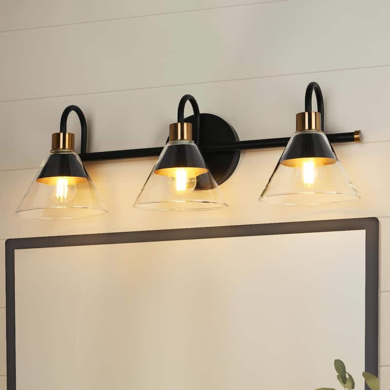 Petia Modern Contemporary Black Bathroom Vanity Lights Dimmable Wall Sconces