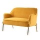 preview thumbnail 69 of 117, Barbara 43" Contemporary Velvet Loveseat Sofa with Goldtone Metal Legs by HULALA HOME