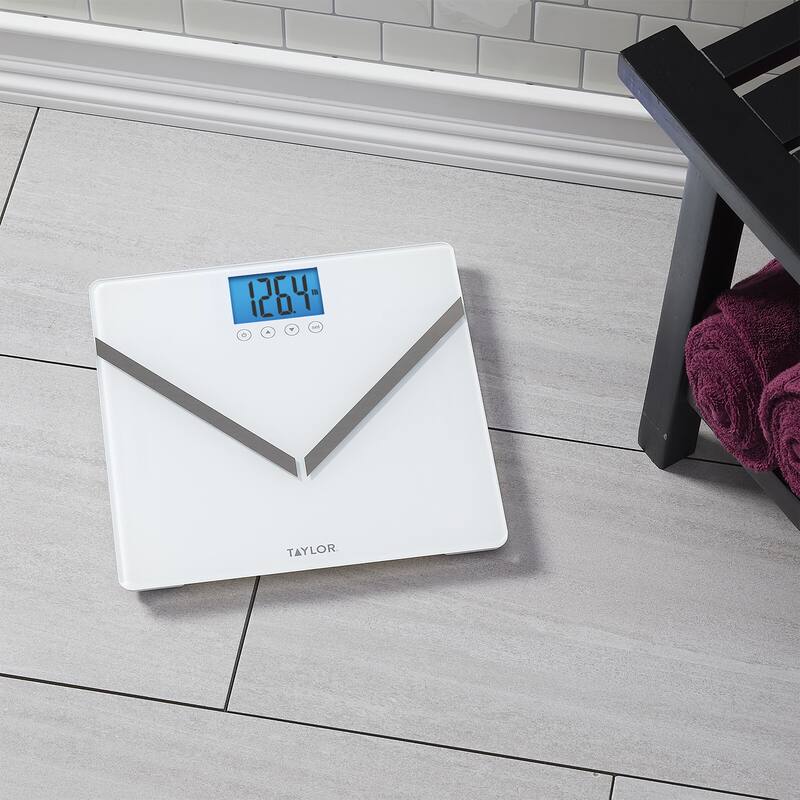 Taylor Digital Glass Bathroom Scale, White