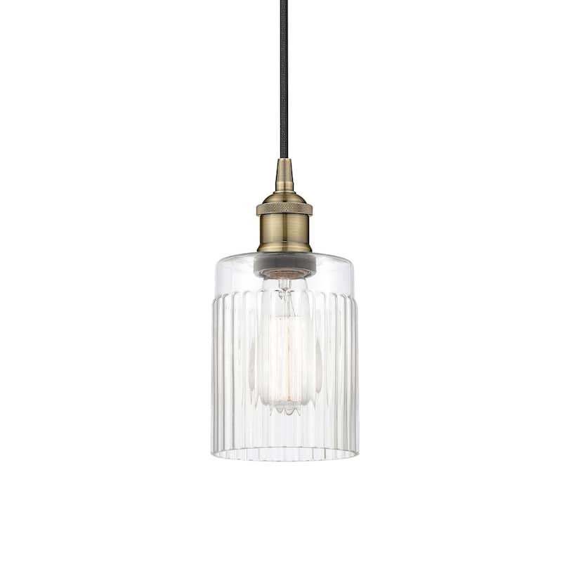 Innovations Lighting 616-1P-10-5 Hadley Pendant Hadley 5" Wide Mini - Antique Brass / Clear