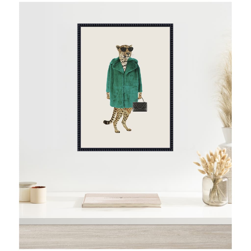 Kate and Laurel Sylvie Cool Stylish Trendy Leopard Framed Canvas by July Art Prints